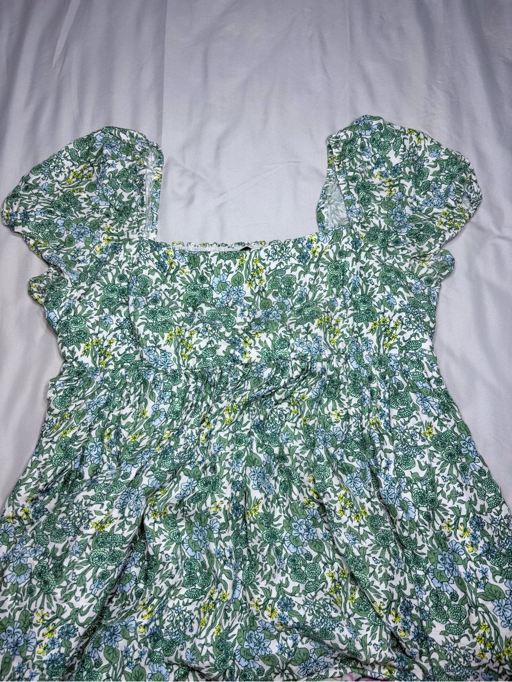 J. Crew Green Floral Puff-Sleeve Sundress - Picture 5 of 12